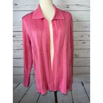 Exclusively Misook Cardigan Sweater Petite Large PL Pink‎ Cable Knit cableknit Pink Size undefined Photo 5