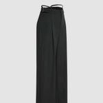 Cider SOLID CUT OUT HIGH WAIST WIDE LEG PANTS Photo 1