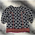 Crown & Ivy Elephant Print Long Sleeve Blouse Top Size Large Flowy Boho Indie Photo 1