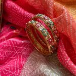 Golden Flowery Bangles Photo 1