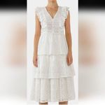 Endless Rose NWT Women's Lace Tiered Midi Dress WHITE COLOR Size XS Photo 0