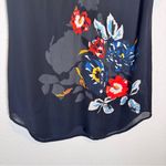 CAbi  Black Floral Short Sleeve Blouse Womens S Boho Flowy Sheer Classic Photo 7