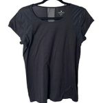 Athleta  Womens Airy Essence Tee Shirt Black Short Sleeve Mesh Accents Size Small Photo 0