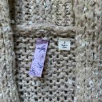 Alya Beige Open Front Knit Embroidered Cardigan S Photo 3