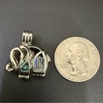 925 Sterling Silver Cage Elephant Pendant with Beads 6g. Photo 6