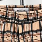 Urban Outfitters Brown Cream Plaid Flannel Stretch Waist Skinny Leg Pants size S Photo 3