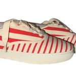 Soludos NWT Womens Sneakers Size 9 Red Off-White Striped Canvas Lace Up Casual Photo 1