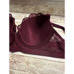 Victoria's Secret  T-Shirt Lightly Lined Demi Bra Size 36 D Maroon Lace Sparkle Photo 3
