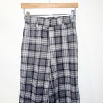 Halara  black plaid high waisted wide leg casual pull on pant with belt loops Photo 1