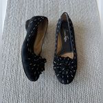 Vintage Ramon Tenza Black White Suede Leather Floral Ballet Flat Dress Shoes 6 Photo 8