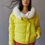 BDG NWT Urban Outfitters Marlow Puffer Jacket Yellow Shawl Collar Yellow sz S Photo 0