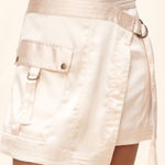 Anthropologie NWT‎ By  Silky Utility Mini Skirt Pink Rose Size 2 Satin Photo 0