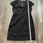 Evereve Allison Joy Classic Black Dress Cap Sleeves Exposed Zipper Size Medium Photo 5