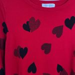 Christopher & Banks  Medium Hearts Print Long Sleeve Crew Neck Valentines Sweater Photo 1