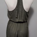 Hollister olive embroidered t-back high neck romper size medium Photo 4