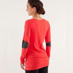 Lululemon Athletica Bright Red Long Sleeve Tee with Black Accents Photo 1