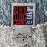 Vintage S Small Denim Jacket Southwest Aztec Embroidered Oversized Made in USA Blue Photo 5