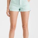 American Eagle High-Waisted Utility Khaki Short Aqua Blue Green Women Size 2 Photo 0