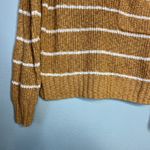 Pink Rose  Striped Pocket Sweater Size L Boxy Relaxed Knit Crewneck Mustard Photo 4