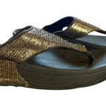 FitFlop  Lulu Superglitz Toe Post Sandals Womens Size 7 Gold Glitter Flip Flops Photo 0