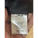 Sandro  Women’s Mid-Long Wool Coat Leather Trim Navy & Gray Size 36 Photo 6