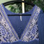 Free People My Love Long Sleeve Mini Dress in Indigo Blue Size Small Photo 7