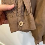 Free People Leyla Romper NWT Size M Linen Cotton Blend Tan Beachy Oversized Photo 6