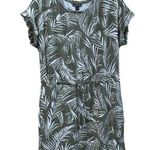 Hilary Radley Green White Palm Drawstring Tshirt dress - L Photo 0