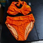 Blooming Jelly Orange Halter Bikini Set Photo 4