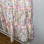 Ivy City Co Roselyn Dress Pastel Floral Smocked Bodice Puff Sleeve Tiered Large Pink Photo 6