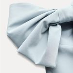 ZARA Elegant Off-Shoulder Blue Dress with Bows Photo 9