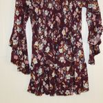 Time And Tru  Burgundy Floral Smocked Top Size Small Photo 11