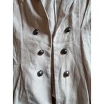 Free People  Blazer Womens XS Beige Linen Blend Double Breasted Military Jacket Photo 1