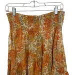 Vince  Floral Garden Smocked A Lined Tiered Midi, Maxi Skirt Orange Large $395 Photo 8