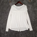 We The Free  White Kai Henley Oversize Flowing  Babadoll Long Sleeve WomensXS/TP Photo 4