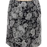 Ralph Lauren Lauren  Black White Paisley Print Cotton Pencil Skirt Size 4 Small Photo 0