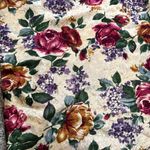 Vintage Escapades Vibrant Floral Cream Silk Slip Dress, No Tag, Size Large or XL Red Photo 6