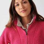 Faherty  women's 1/4 zip mariner sweater magenta pink size XS spring style‎ Photo 0