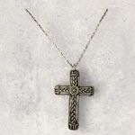 Vintage Estate Marcie USA Pewter Cross Pendant & Chain Silver Photo 5