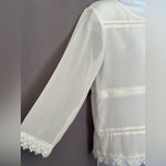 Mango MNG by Sheer Lace-Trim Ivory Blouse (1078) Photo 3