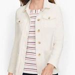 Talbots Corduroy Utility Jacket Collared Button Shacket Ivory Photo 0
