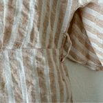 Lulus Weekend at the Beach Tan Striped Romper Women’s Size S Photo 3