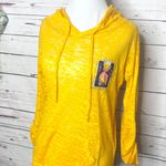Color Story Key West Pineapple Yellow Burnout Lightweight Hoodie Top Small Pockets Photo 0