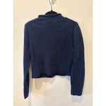 J.Crew Navy Blue Roll Neck Cropped Sweater Size Medium Photo 3