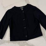 Banana Republic Crop Button Front Black Sweater Womens Medium Jacket 3/4 Sleeves Photo 2