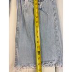 ZARA  Women's Light Wash Distressed Ripped Knee Wide‎ Leg Cropped Jeans Photo 2