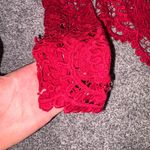 Elegant Red Lace Crop Top Photo 3