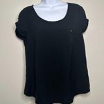 New York & Company Black Short Sleeve Sheer Blouse Women's Small Photo 0