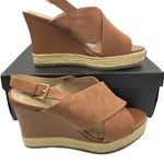 H by Halston  Stella suede leather wedge sandals women’s Size 8 1/2M Photo 0