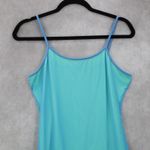 Blue Neon Bodycon Dress Spaghetti Strap Asymmetrical Hem Mesh Ruched Side Small Photo 2